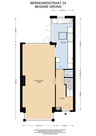 Floorplan - Bernhardstraat 24, 2351 GG Leiderdorp